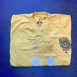 Denim Kruz Yellow Argyle Graphic T-shirt Crest Patch Retro Preppy Baggy Men’s 4X